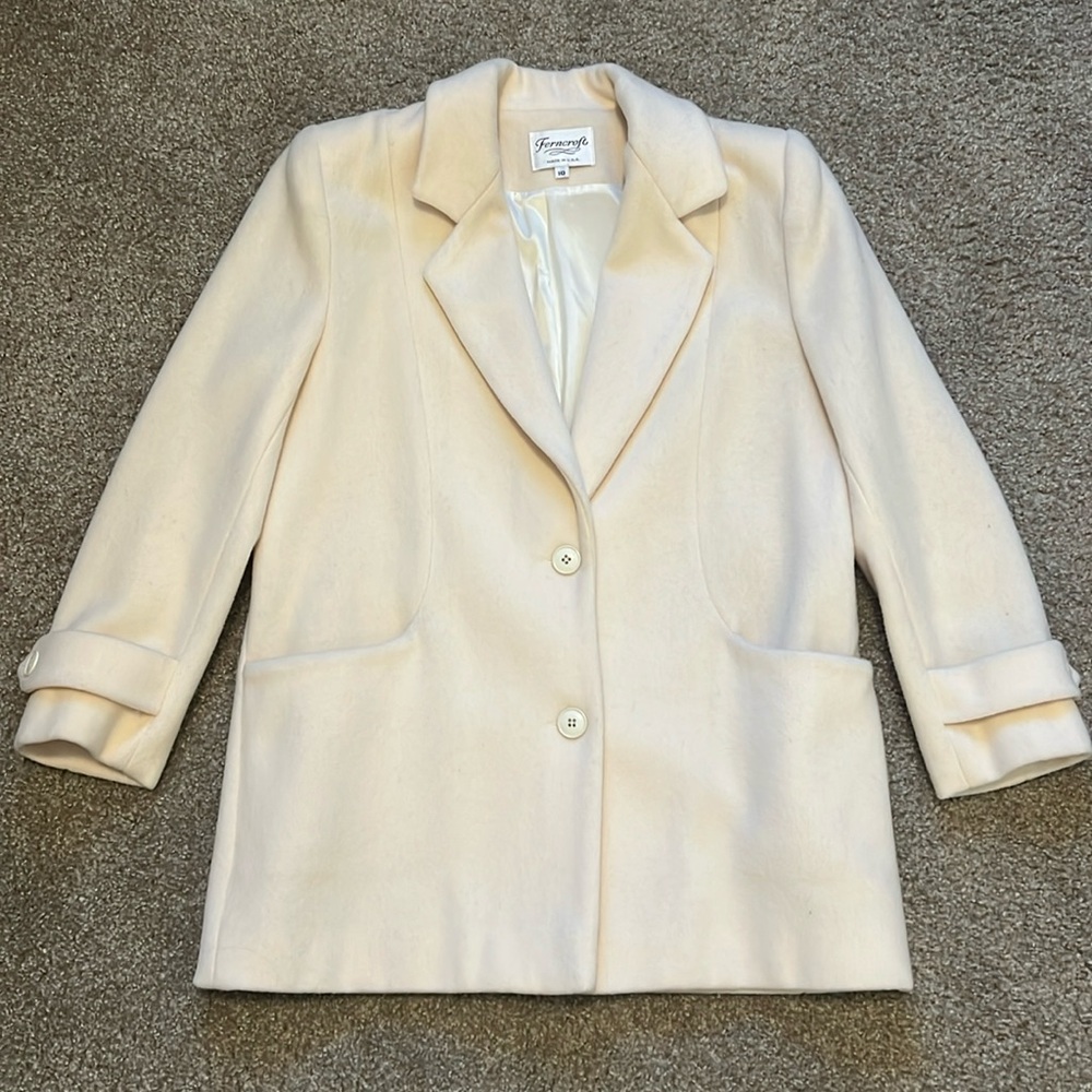 Vintage Ferncroft Wool Blend Coat Cream Coat‎ Size 10